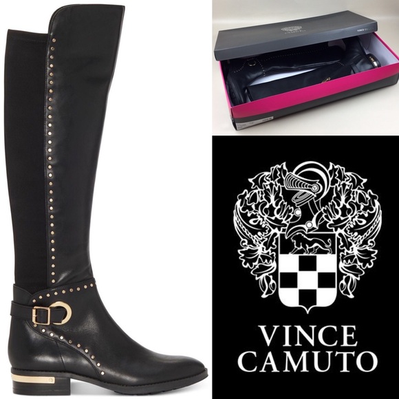 Vince Camuto Paterra Black Leather Knee 